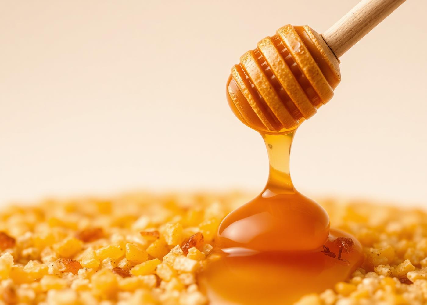 Bee bread granules and honey